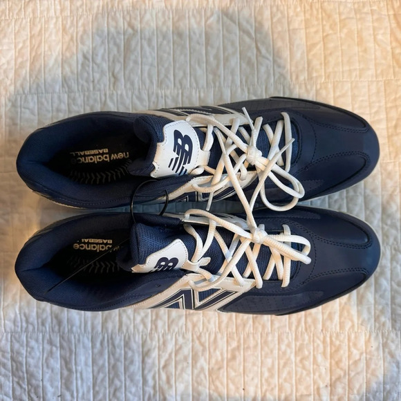 New Balance Men’s 4040 Low Metal Baseball Cleat Blue White Sz 16 - Picture 6 of 9